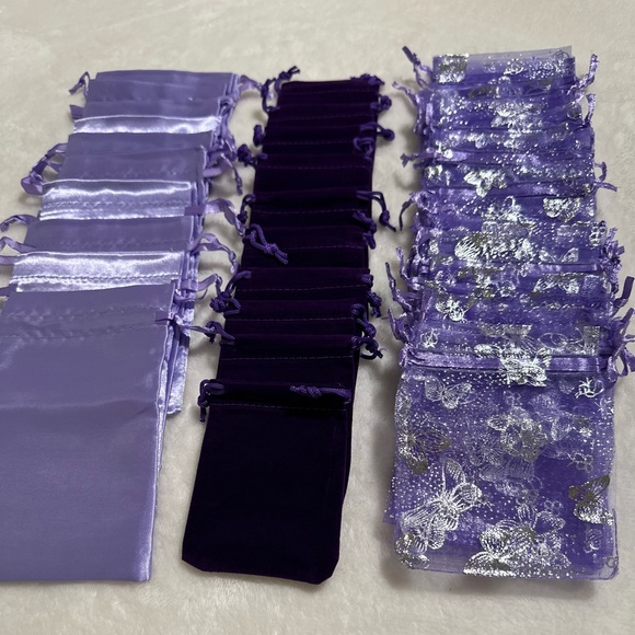 LAST SET Purple Satin Bags, Purple Velvet Bags, & Organza Purple Butterfly Bags - Picture 4 of 4